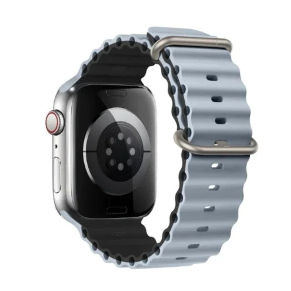 NEW Obsidian lime-black Silicone Ocean Strap for Apple Watch